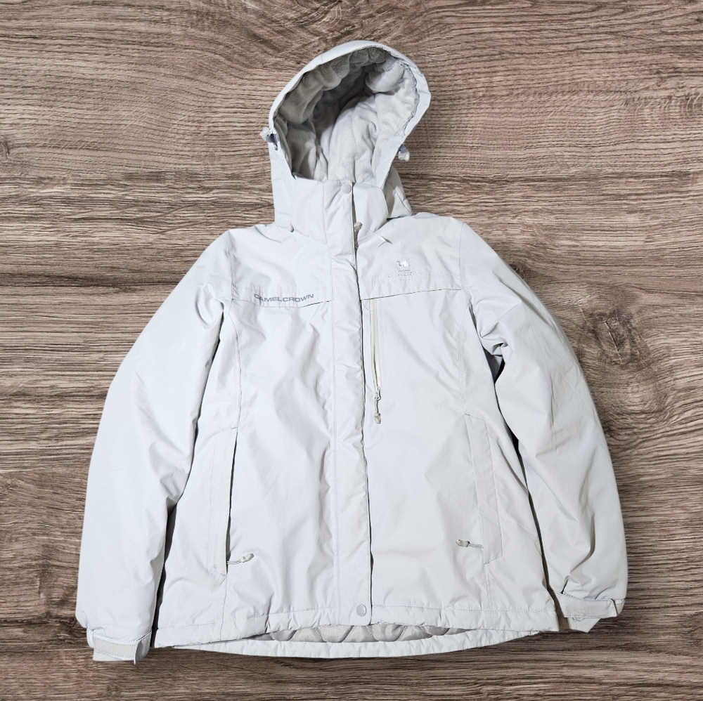 CAMEL CROWN Parka Hooded Jacket Full Zip Womens Medium Windbreaker Fleece Lined